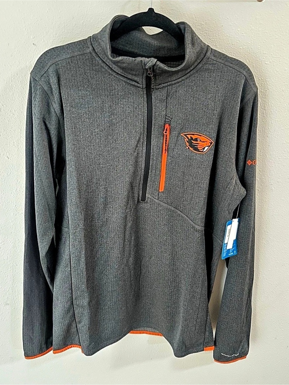 Columbia CLG Park View Fleece Half Zip Oregon State Beavers Men's Gray & Orange
